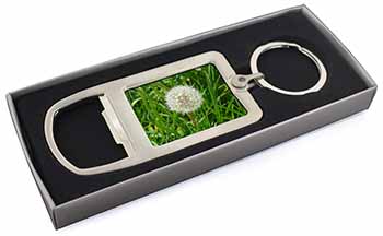 Dandelion Seeds Chrome Metal Bottle Opener Keyring in Box Gift Idea