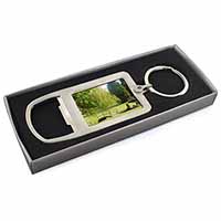 English Country Garden Chrome Metal Bottle Opener Keyring in Box Gift Idea