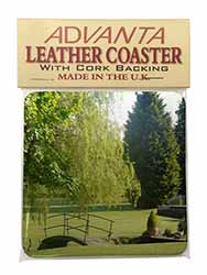 English Country Garden Single Leather Photo Coaster Animal Breed Gift