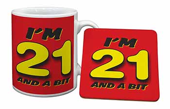 Over 21 Birthday Mug and Coaster Set