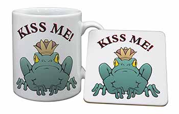 Frog-Kiss Me! Mug and Coaster Set