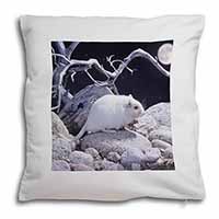 White Gerbil Soft White Velvet Feel Scatter Cushion