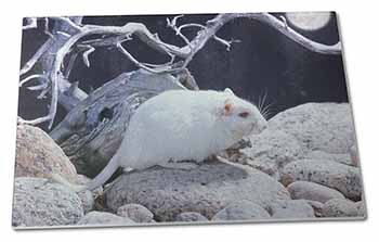 Large Glass Cutting Chopping Board White Gerbil