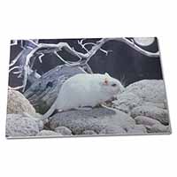 Large Glass Cutting Chopping Board White Gerbil