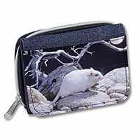 White Gerbil Unisex Denim Purse Wallet