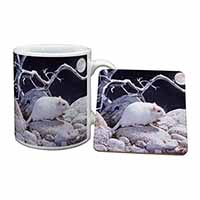 White Gerbil Mug and Coaster Set