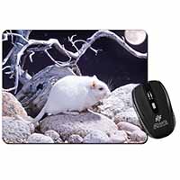 White Gerbil Computer Mouse Mat