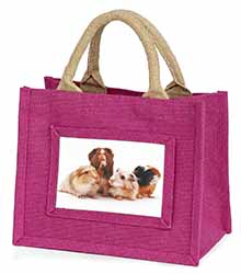 Guinea Pigs Little Girls Small Pink Jute Shopping Bag