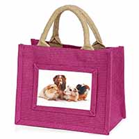 Guinea Pigs Little Girls Small Pink Jute Shopping Bag