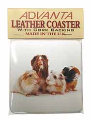 Guinea Pigs Single Leather Photo Coaster