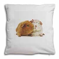 Guinea Pig Print Soft White Velvet Feel Scatter Cushion