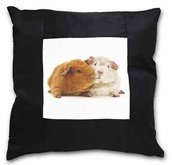 Guinea Pig Print Black Satin Feel Scatter Cushion