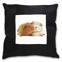 Guinea Pig Print Black Satin Feel Scatter Cushion