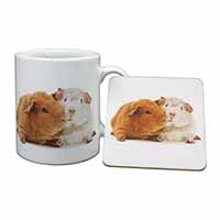 Guinea Pig Print Mug and Coaster Set