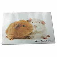 Large Glass Cutting Chopping Board Guinea Pigs 