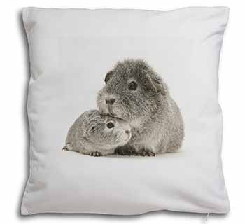 Silver Guinea Pigs Soft White Velvet Feel Scatter Cushion