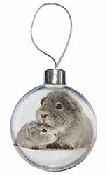 Silver Guinea Pigs Christmas Bauble