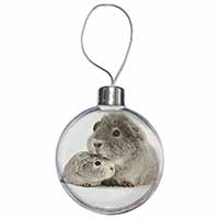 Silver Guinea Pigs Christmas Bauble