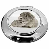 Silver Guinea Pigs Make-Up Round Compact Mirror