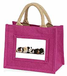 Baby Guinea Pigs Little Girls Small Pink Jute Shopping Bag