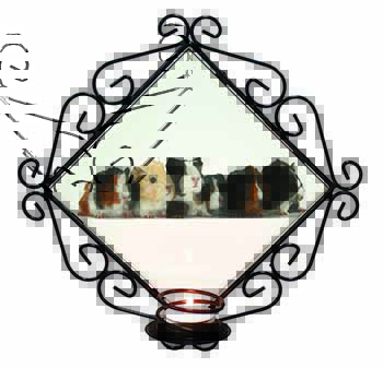 Baby Guinea Pigs Wrought Iron Wall Art Candle Holder