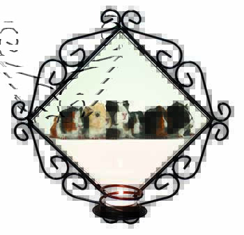 Baby Guinea Pigs Wrought Iron Wall Art Candle Holder