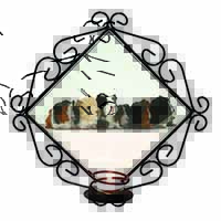 Baby Guinea Pigs Wrought Iron Wall Art Candle Holder