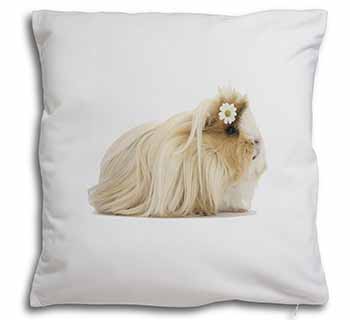 Flower in Hair Guinea Pig Soft White Velvet Feel Scatter Cushion