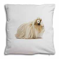 Flower in Hair Guinea Pig Soft White Velvet Feel Scatter Cushion