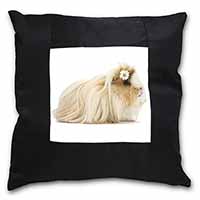 Flower in Hair Guinea Pig Black Satin Feel Scatter Cushion