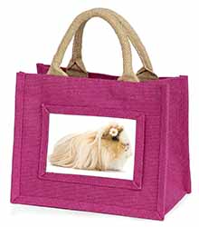 Flower in Hair Guinea Pig Little Girls Small Pink Jute Shopping Bag