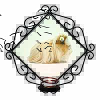 Flower in Hair Guinea Pig Wrought Iron Wall Art Candle Holder