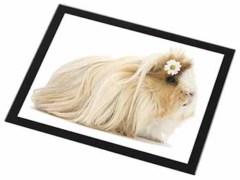 Flower in Hair Guinea Pig Black Rim High Quality Glass Placemat