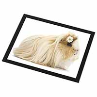 Flower in Hair Guinea Pig Black Rim High Quality Glass Placemat