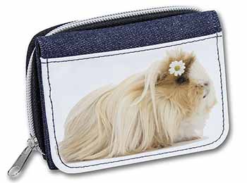 Flower in Hair Guinea Pig Unisex Denim Purse Wallet