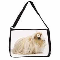 Flower in Hair Guinea Pig Large Black Laptop Shoulder Bag School/College