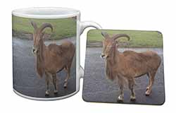 Cute Nanny Goat Mug and Coaster Set