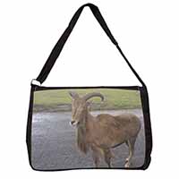 Cute Nanny Goat Large Black Laptop Shoulder Bag School/College