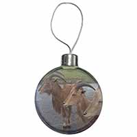 Three Cheeky Goats Christmas Bauble