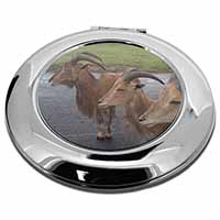 Three Cheeky Goats Make-Up Round Compact Mirror