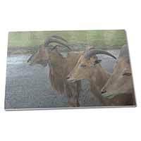 Large Glass Cutting Chopping Board Three Cheeky Goats