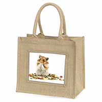 Lunch Box Hamster Natural/Beige Jute Large Shopping Bag