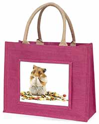 Lunch Box Hamster Large Pink Jute Shopping Bag