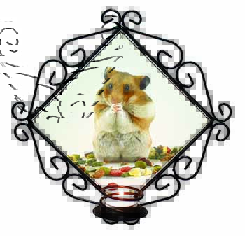 Lunch Box Hamster Wrought Iron Wall Art Candle Holder