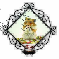 Lunch Box Hamster Wrought Iron Wall Art Candle Holder