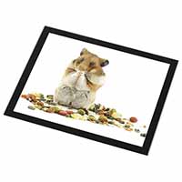 Lunch Box Hamster Black Rim High Quality Glass Placemat