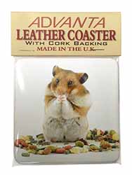Lunch Box Hamster Single Leather Photo Coaster