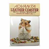 Lunch Box Hamster Single Leather Photo Coaster