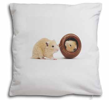 Hamsters in Play Pot Soft White Velvet Feel Scatter Cushion