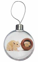Hamsters in Play Pot Christmas Bauble